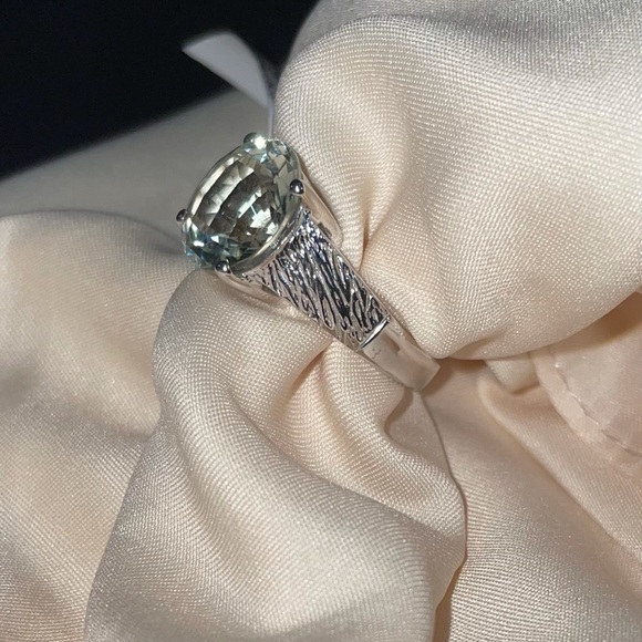 7.05 ct prasiolite ring in sterling silver. - Picture 7 of 13